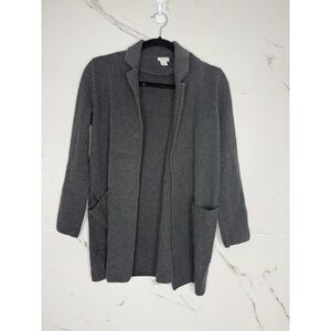 Elegant Charcoal Open Front Cardigan